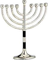 Rite Lite Chanukah Classic Menorah With Hammered Accents & Black/Silver