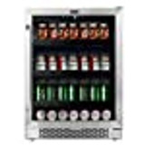 Whynter BBR-148SB Stainless Steel 24 inch Built-in 140 Can Undercounter Beverage Refrigerator with Reversible Door, Digital Control, Lock and Carbon Filter