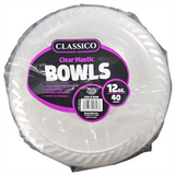 12 oz Classico Clear Plastic Bowls, 40 pk