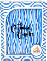 WAVE CHANUKA CANDLES BLUE AND WHITE