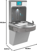 Elkay LZS8WSLP Filtered Enhanced EZH2O Bottle Filling Station with Single ADA Cooler, Light Gray