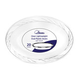 Dinner Clear Lightweight Oval Plastic Boat, 20 pk