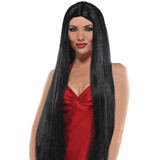 36" LONG BLACK WITCH WIG