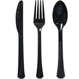 Black Heavyweight Cutlery Combo 24 Count