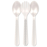 Lacetagon - Serving Set - Two Spoons and One Fork - Pearl - 3 Piece Set