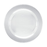 Pebbled - 9" Plastic Plate - Clear - 10 Count