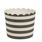 Scalloped black/white stripe Large Baking Cups