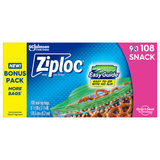 Ziploc Easy Close Snack Bags, bonus box 100 bags