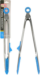 The Kosher Cook Heavy Duty Blue Dairy 12" Tongs