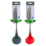 Luciano Grey Silicone Soup Ladle With Stainless Steel Handle