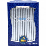 Ner Mitzvah Handmade Silver Beeswax Chanukah Candles, 45pk