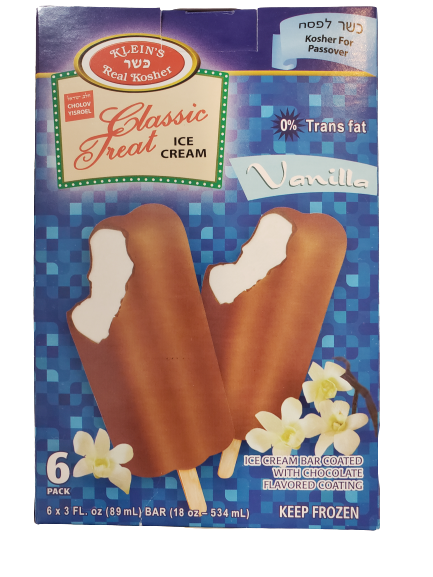 Klein's Dairy Classic Treat Vanilla Ice Cream Bar, 6pk Never Wash A Dish
