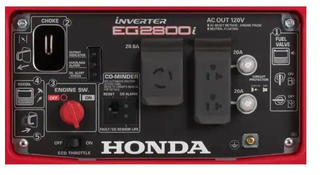 2800-Watt Recoil Start Portable Gasoline Powered Inverter