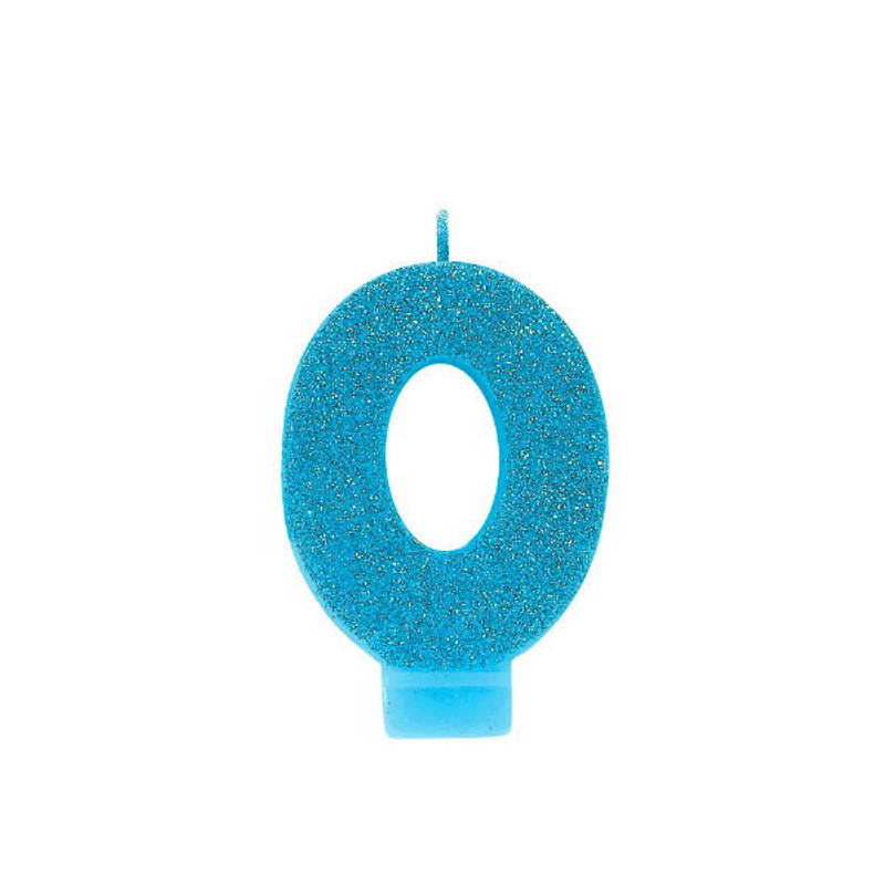 BIRTHDAY GLITTER NUMBER 0 CANDLE