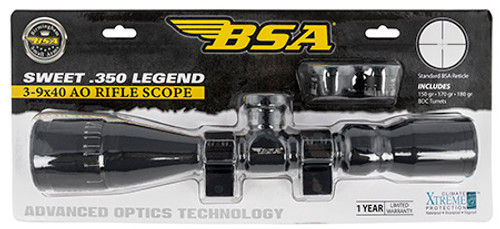 Bersa Sweet, 350 Legend Series, 3-9x Magnification, 40mm AO, 1" Tube
