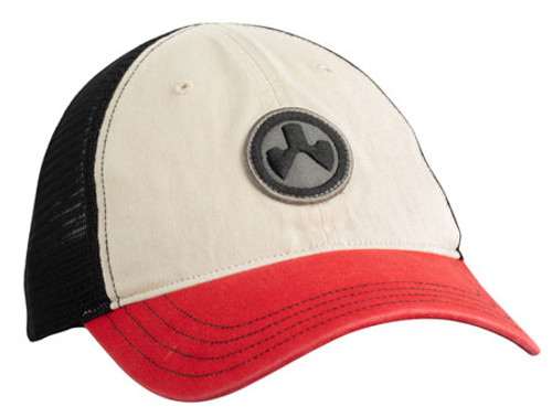 Magpul Icon Patch Trucker Hat, OSFA, Stone/Red/Black