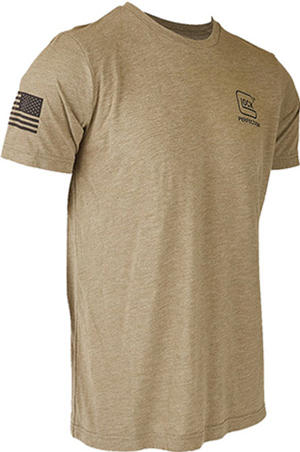 Glock 2nd Amendment Tee, Medium, Olive, Cotton/Polyester, Short Sleeve