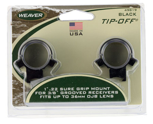 Weaver .22 Tip-Off Rings, Scope Mount/Ring Combo, Black, 1" Tube Diameter
