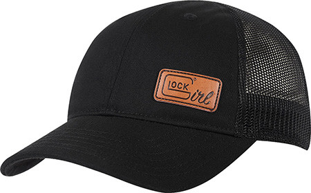 Glock Ponytail Hat, Leather Glock Girl Patch, Women, Black