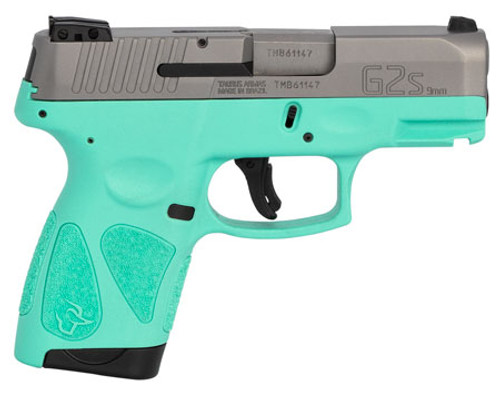 Taurus G2S, 9mm Luger, 7+1, 3.26" Barrel, SAO, Cyan Frame
