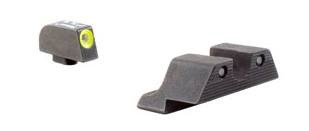 Trijicon GL101Y, 357SIG/45GAP, HD Night Sight Set, Yellow Front, Black Rear