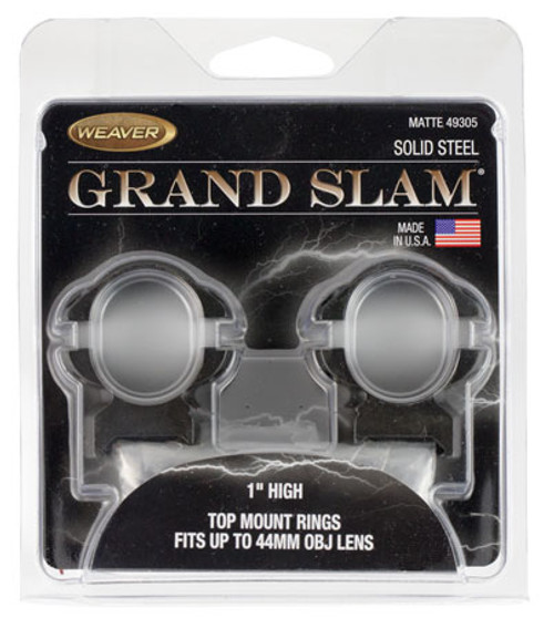 Weaver Grand Slam, 1" Hi, Matte, Top Mount Series, Ring Set