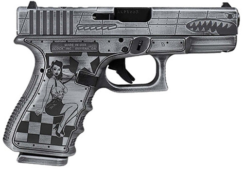 Glock G19, Gen 5 P-51 Mustang, 9mm Luger, 15+1, 4.02" Barrel, DAO