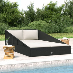 Garden Bed Black 43.3"x78.7" Poly Rattan A949-42667