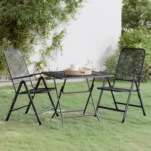 3 Piece Patio Dining Set Expanded Metal Mesh Anthracite A949-3084721