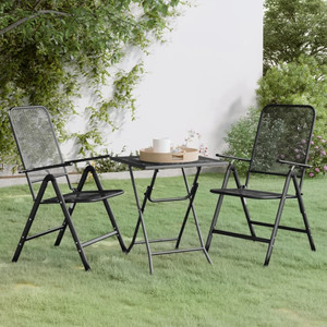 3 Piece Patio Dining Set Expanded Metal Mesh Anthracite A949-3084717
