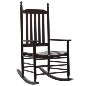 Rocking Chair with Curved Seat Brown Poplar Wood A949-45699