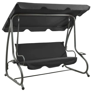 Outdoor Swing Bench with Canopy Anthracite A949-313339