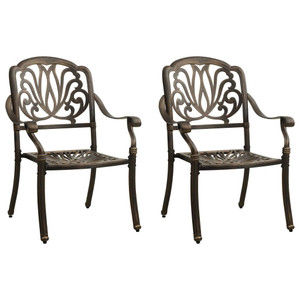 Patio Chairs 2 pcs Cast Aluminum Bronze A949-315567