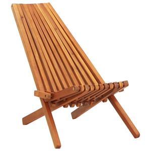 Folding Patio Lounge Chair Solid Acacia Wood A949-45974