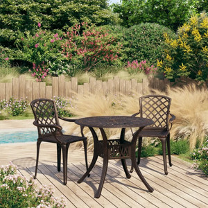 3 Piece Bistro Set Cast Aluminum Bronze A949-3070583