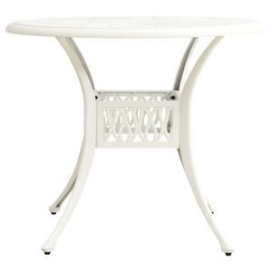  Patio Table White 35.4"x35.4"x29.1" Cast Aluminum A949-315587