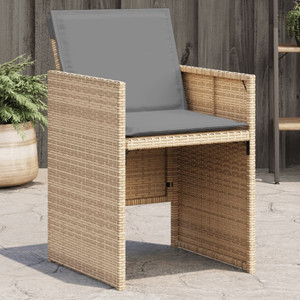  Patio Chairs with Cushions 4 pcs Mix Beige Poly Rattan A949-4007441