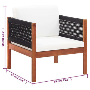  4 Piece Patio Lounge Set Solid Acacia Wood A949-46343