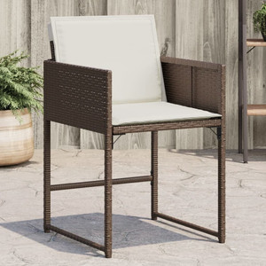  Patio Chairs with Cushions 4 pcs Brown Poly Rattan A949-4007478