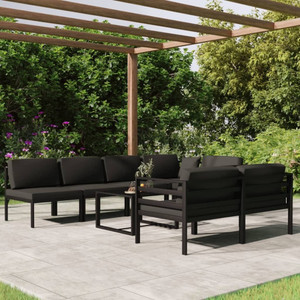  8 Piece Patio Lounge Set with Cushions Aluminum Anthracite A949-3107820