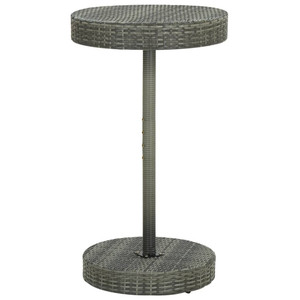  Patio Table Gray 23.8"x41.7" Poly Rattan A949-45857