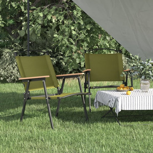  Camping Chairs 2 pcs Green 21.3"x21.7"x30.7" Oxford Fabric A949-319486