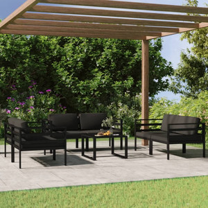  7 Piece Patio Lounge Set with Cushions Aluminum Anthracite A949-3107801