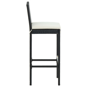  7 Piece Patio Bar Set with Cushions Poly Rattan Black A949-3064798