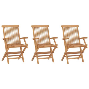  Folding Patio Chairs 3 pcs Solid Teak Wood A949-315444