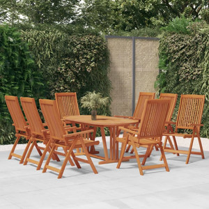  Folding Patio Chairs 8 pcs Solid Wood Eucalyptus A949-3087346