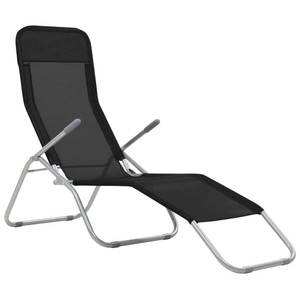  Folding Sun Loungers 2 pcs Textilene Black A949-44338