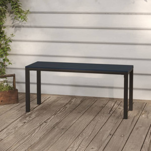  Patio Bench 43.3" Steel and WPC Black A949-317141