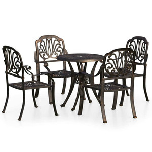  5 Piece Bistro Set Cast Aluminum Bronze A949-3070598
