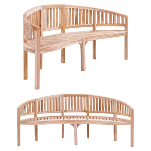  Banana Bench 78.7" Solid Teak Wood A949-310495
